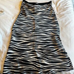 Anine Bing Zebra Print Bar Silk Midi Skirt